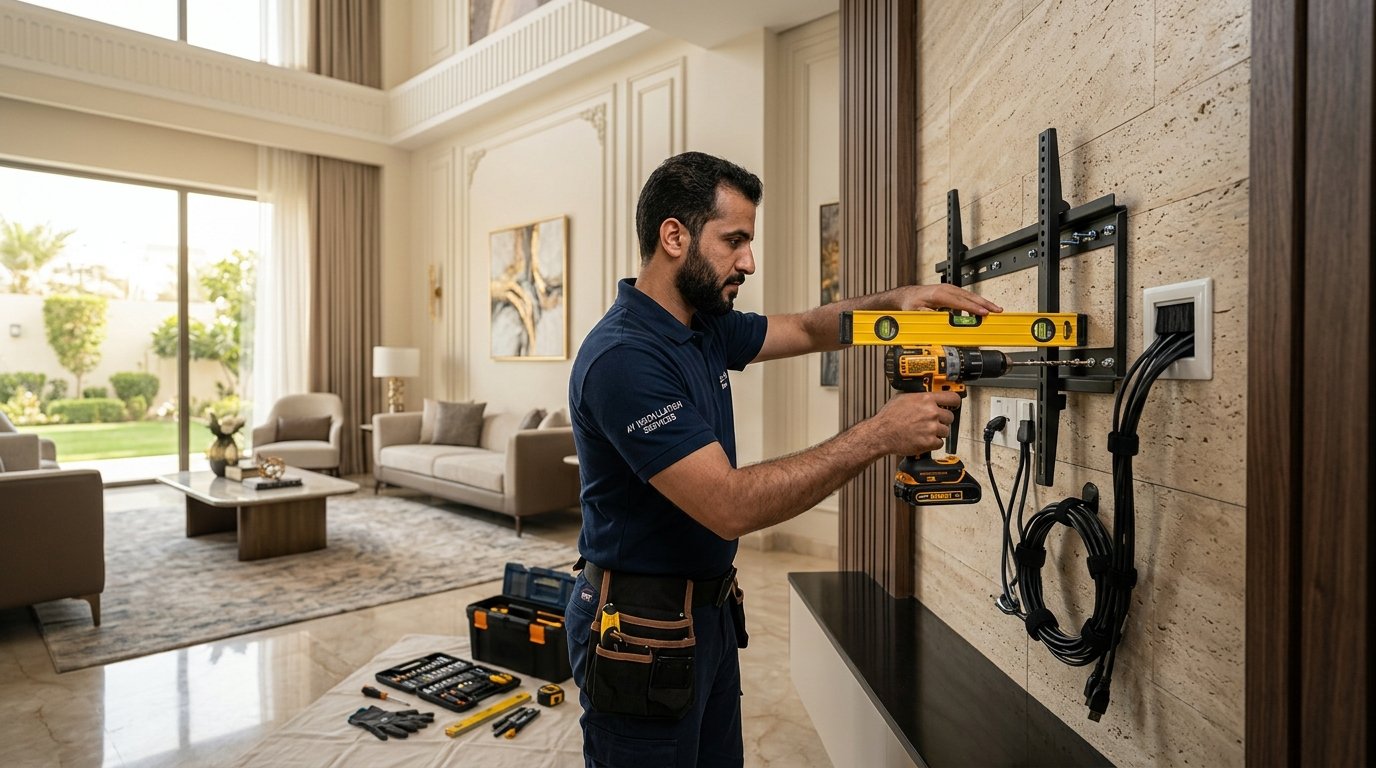تركيب شاشات التلفزيون وحوامل الشاشات الجدارية بالرياض